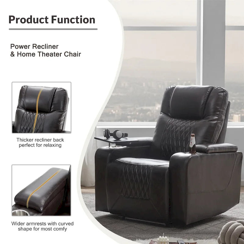 Fauteuil inclinable électrique Merax en cuir PU avec port de chargement USB