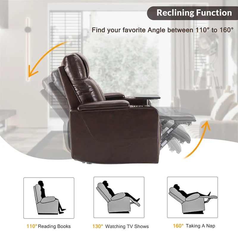 Fauteuil inclinable électrique Merax en cuir PU avec port de chargement USB