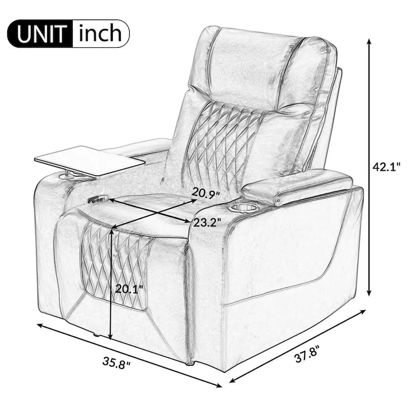 Fauteuil inclinable électrique Merax en cuir PU avec port de chargement USB