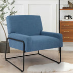 Fauteuil d'appoint en tissu bouclé, fauteuil en laine d'agneau avec structure en métal