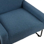 Fauteuil d'appoint en tissu bouclé, fauteuil en laine d'agneau avec structure en métal