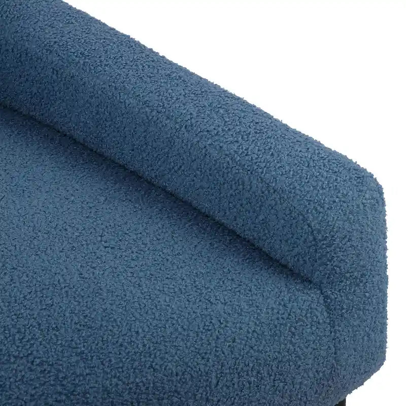 Fauteuil d'appoint en tissu bouclé, fauteuil en laine d'agneau avec structure en métal