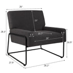 Fauteuil d'appoint en tissu bouclé, fauteuil en laine d'agneau avec structure en métal