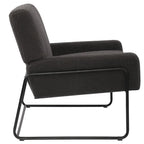 Fauteuil d'appoint en tissu bouclé, fauteuil en laine d'agneau avec structure en métal