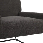 Fauteuil d'appoint en tissu bouclé, fauteuil en laine d'agneau avec structure en métal