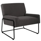 Fauteuil d'appoint en tissu bouclé, fauteuil en laine d'agneau avec structure en métal