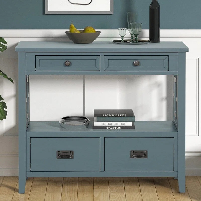 Console avec 4 tiroirs et 1 étagère de rangement pour salon