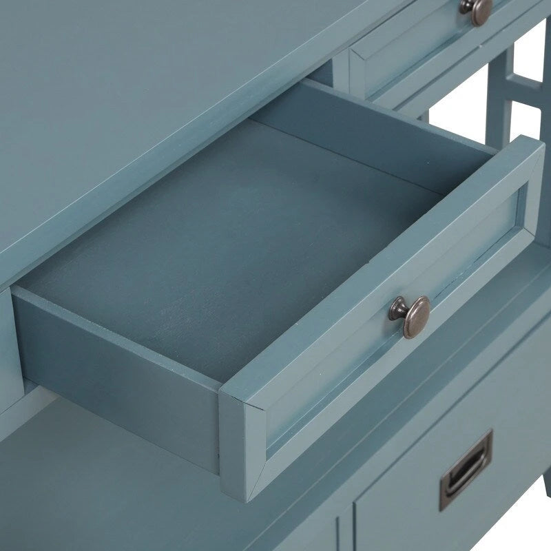 Console avec 4 tiroirs et 1 étagère de rangement pour salon