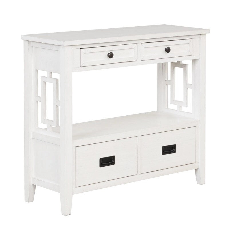 Console avec 4 tiroirs et 1 étagère de rangement pour salon