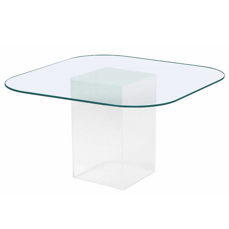 Table à manger Somette Valor Surfboard avec plateau en verre transparent