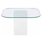 Table à manger Somette Valor Surfboard avec plateau en verre transparent