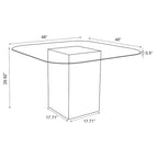 Table à manger Somette Valor Surfboard avec plateau en verre transparent