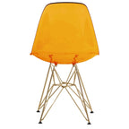 Chaises de salle à manger Cresco en plastique avec piètement Eiffel doré, lot de 2, par LeisureMod