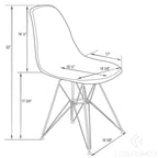 Chaises de salle à manger Cresco en plastique avec piètement Eiffel doré, lot de 2, par LeisureMod