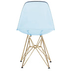 Chaises de salle à manger Cresco en plastique avec piètement Eiffel doré, lot de 2, par LeisureMod