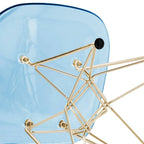 Chaises de salle à manger Cresco en plastique avec piètement Eiffel doré, lot de 2, par LeisureMod