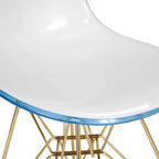 Chaises de salle à manger Cresco en plastique avec piètement Eiffel doré, lot de 2, par LeisureMod