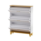 24-Pair Shoe Storage Cabinet with 3 Flip Drawers White by Kerrogee