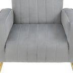 Ensemble de 2 fauteuils d'appoint à oreilles en velours avec pieds en métal pour salon