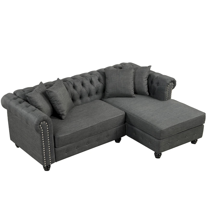 Canapé Chesterfield Morden Fort, mobilier de salon, canapés en lin