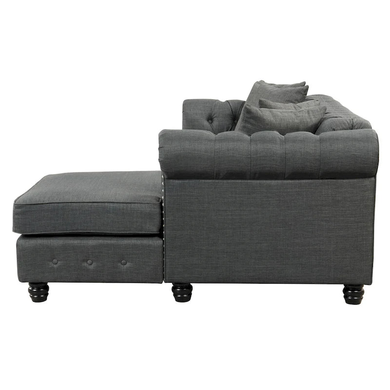 Canapé Chesterfield Morden Fort, mobilier de salon, canapés en lin