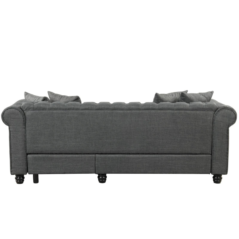 Canapé Chesterfield Morden Fort, mobilier de salon, canapés en lin