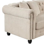 Canapé Chesterfield Morden Fort, mobilier de salon, canapés en lin