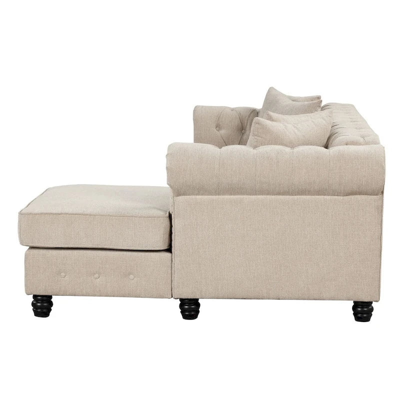 Canapé Chesterfield Morden Fort, mobilier de salon, canapés en lin