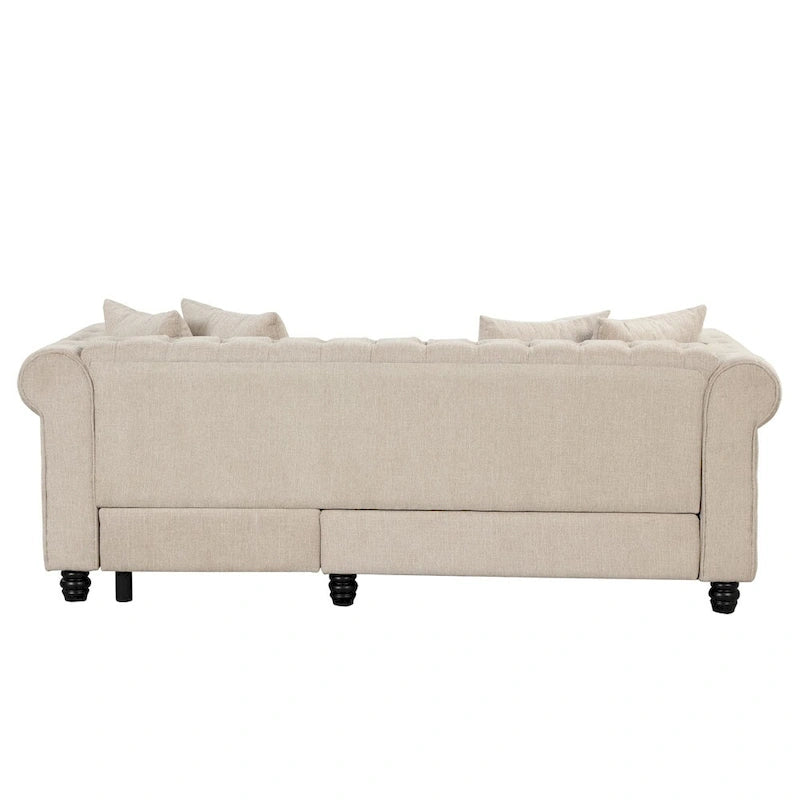 Canapé Chesterfield Morden Fort, mobilier de salon, canapés en lin