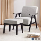 Ensemble fauteuil et repose-pieds HUIMO style moderne du milieu du siècle, fauteuil d'appoint rembourré pour salon, chambre
