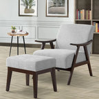 Ensemble fauteuil et repose-pieds HUIMO style moderne du milieu du siècle, fauteuil d'appoint rembourré pour salon, chambre