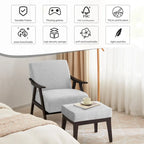 Ensemble fauteuil et repose-pieds HUIMO style moderne du milieu du siècle, fauteuil d'appoint rembourré pour salon, chambre