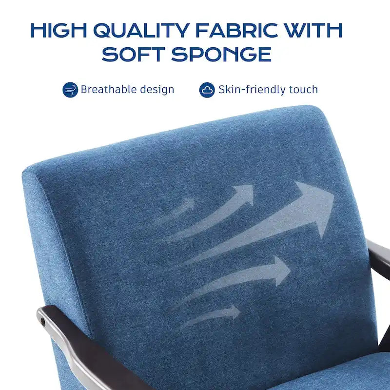 Ensemble fauteuil et repose-pieds HUIMO style moderne du milieu du siècle, fauteuil d'appoint rembourré pour salon, chambre