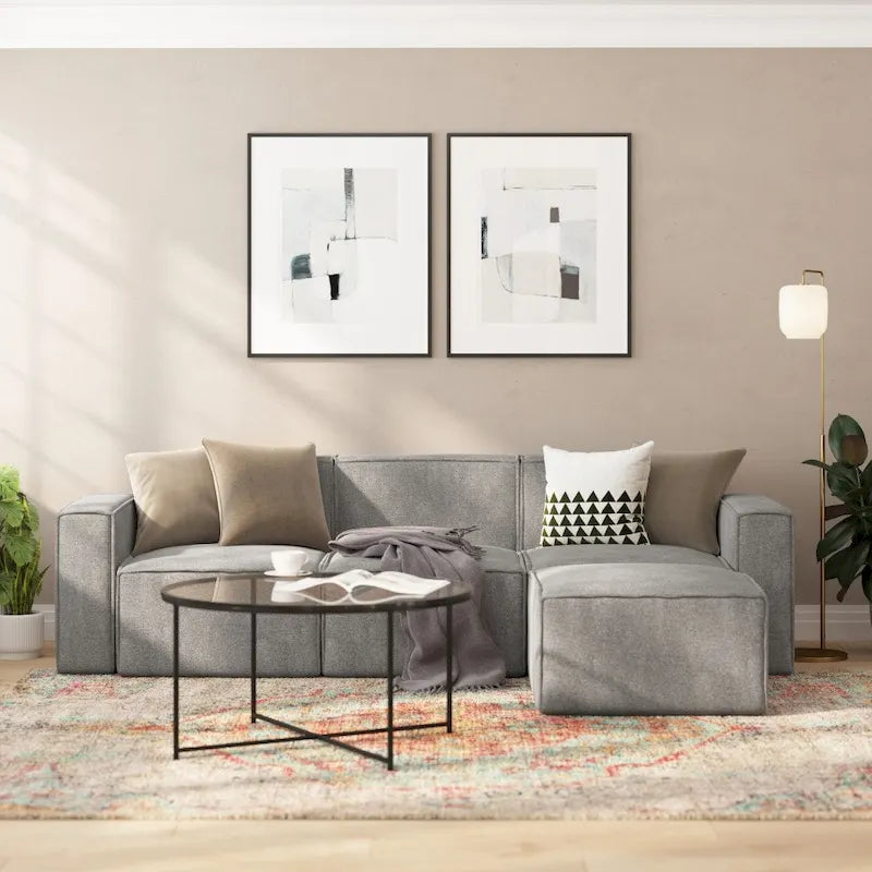 Fauteuil de canapé modulaire configurable contemporain avec accoudoir côté gauche