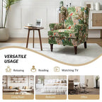 Fauteuil à oreilles Epimethis traditionnel en tissu avec pieds tournés par HULALA HOME