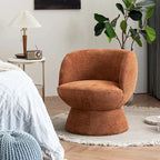 Ensemble de 1 fauteuil pivotant de style moderne en tissu bouclé