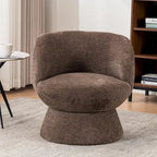 Ensemble de 1 fauteuil pivotant de style moderne en tissu bouclé