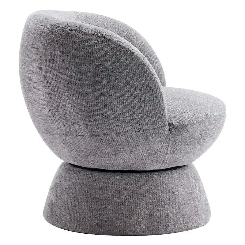 Ensemble de 1 fauteuil pivotant de style moderne en tissu bouclé