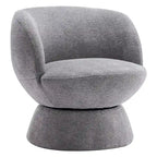 Ensemble de 1 fauteuil pivotant de style moderne en tissu bouclé