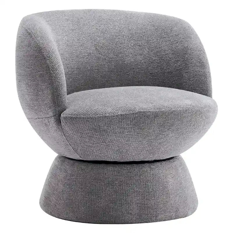 Ensemble de 1 fauteuil pivotant de style moderne en tissu bouclé