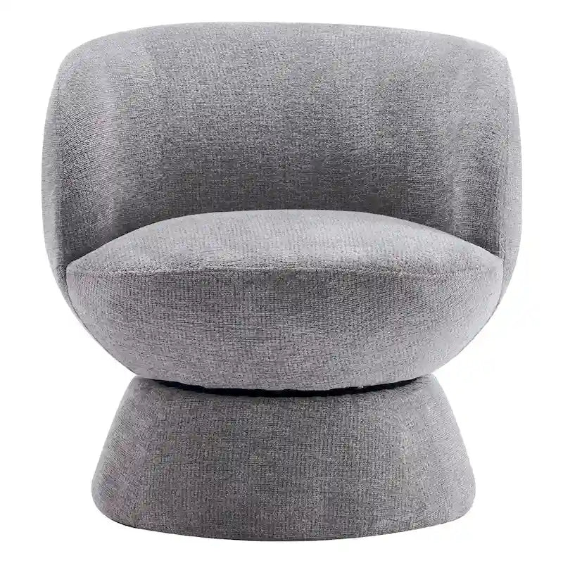 Ensemble de 1 fauteuil pivotant de style moderne en tissu bouclé