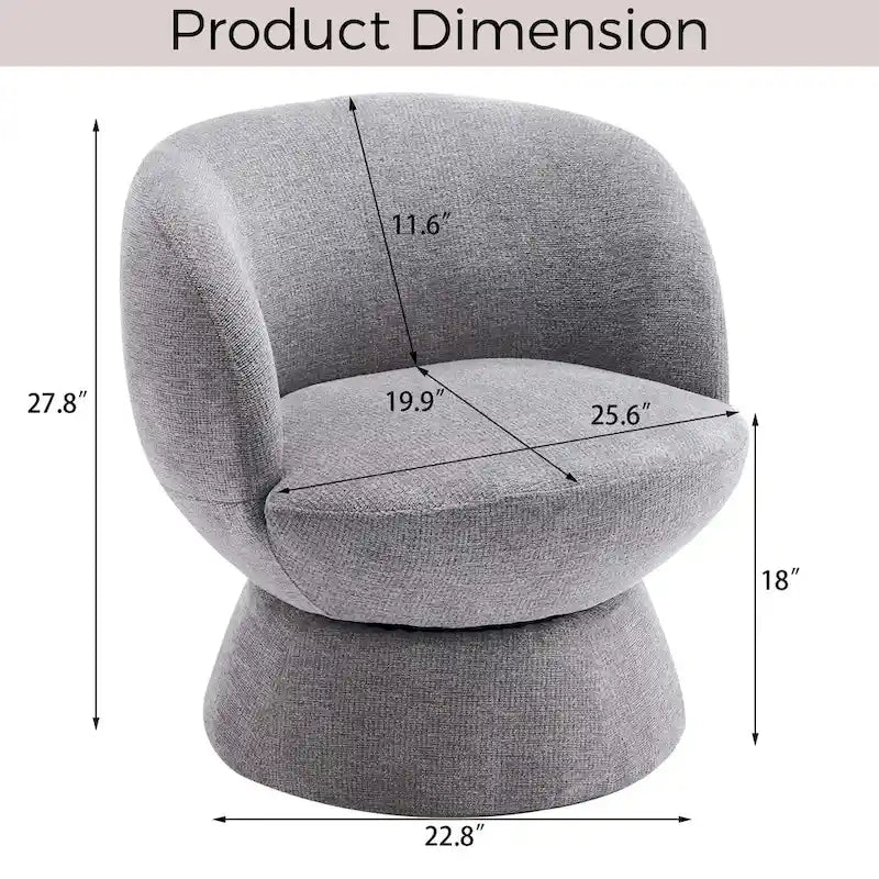 Ensemble de 1 fauteuil pivotant de style moderne en tissu bouclé