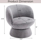 Ensemble de 1 fauteuil pivotant de style moderne en tissu bouclé