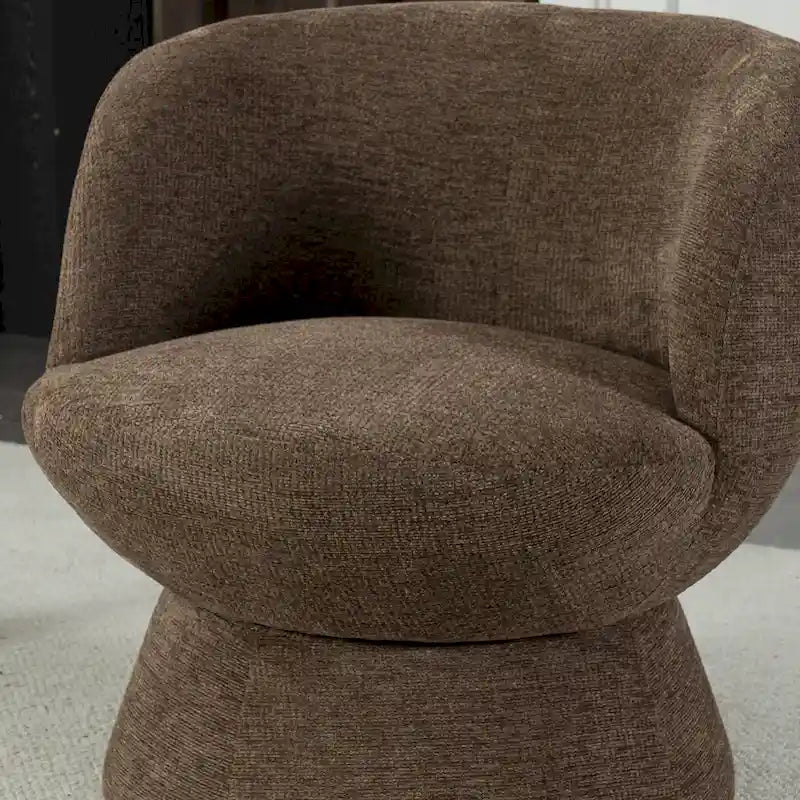 Ensemble de 1 fauteuil pivotant de style moderne en tissu bouclé