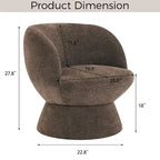 Ensemble de 1 fauteuil pivotant de style moderne en tissu bouclé