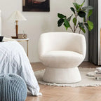 Ensemble de 1 fauteuil pivotant de style moderne en tissu bouclé