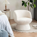 Ensemble de 1 fauteuil pivotant de style moderne en tissu bouclé