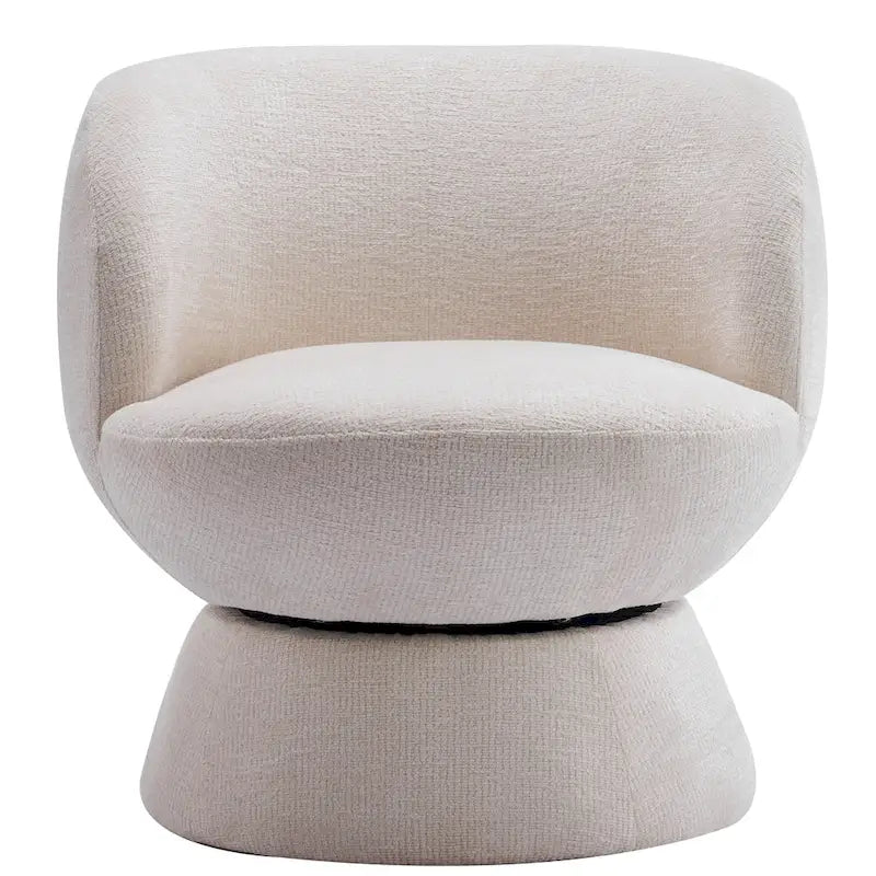 Ensemble de 1 fauteuil pivotant de style moderne en tissu bouclé