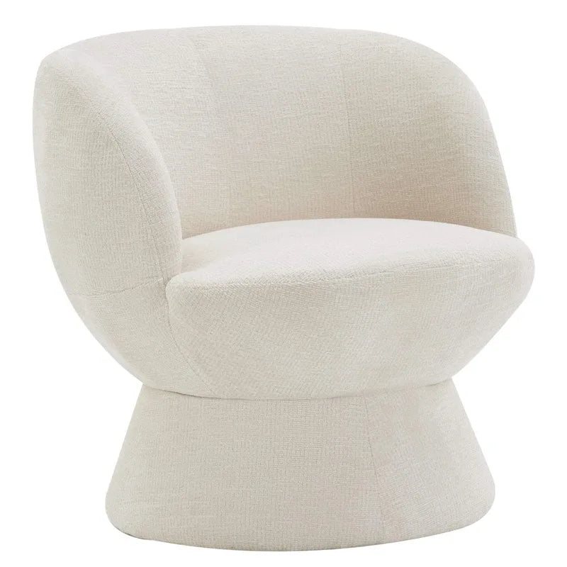 Ensemble de 1 fauteuil pivotant de style moderne en tissu bouclé