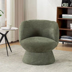 Ensemble de 1 fauteuil pivotant de style moderne en tissu bouclé